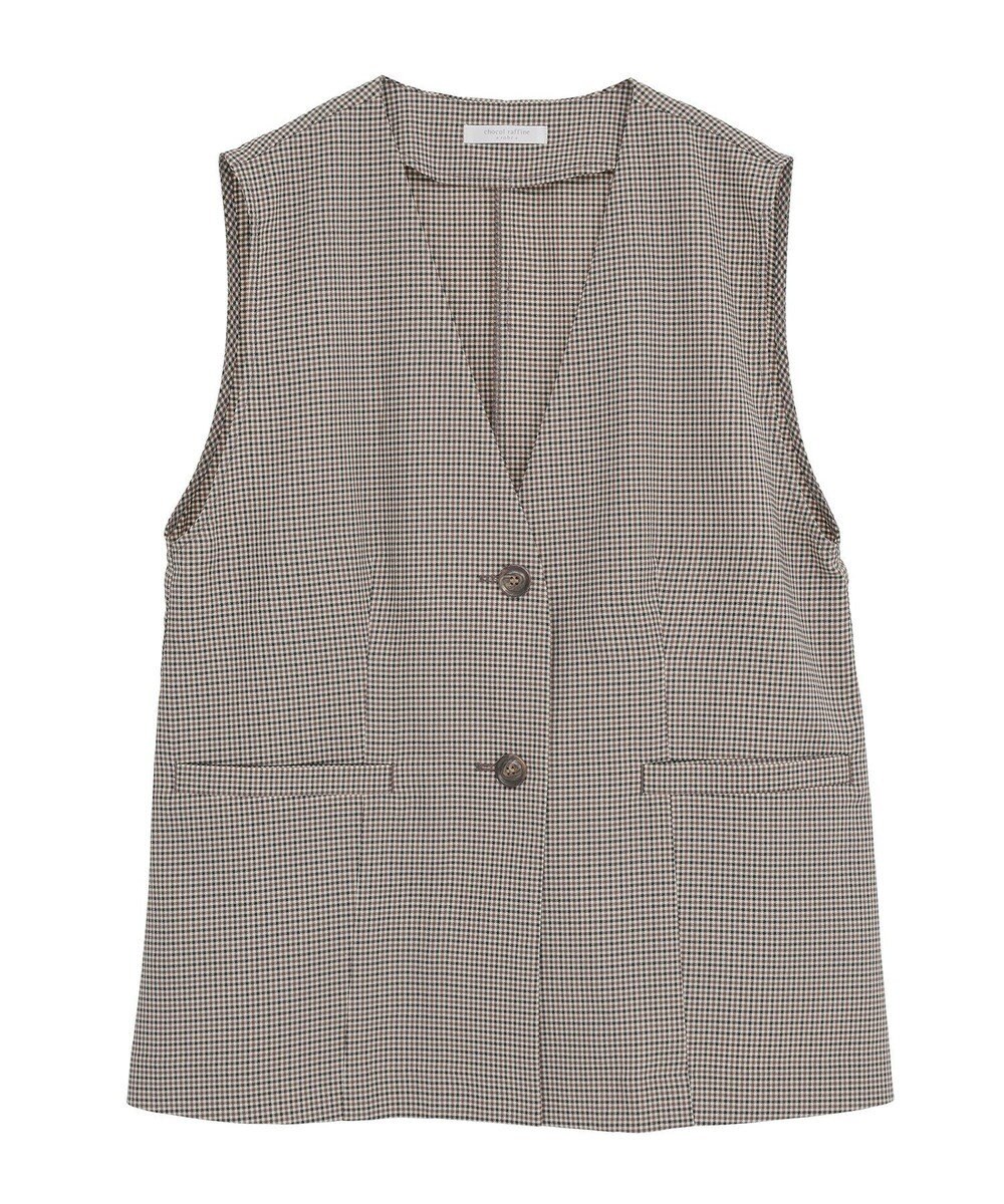 Green Parks ノースリーブチェックジレ 