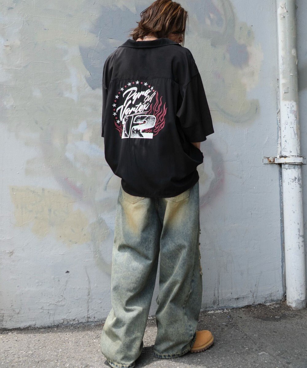 WEGO 【ユニセックス着用ITEM/MLサイズ展開】オープンカラーグラフィックシャツ（SS） 