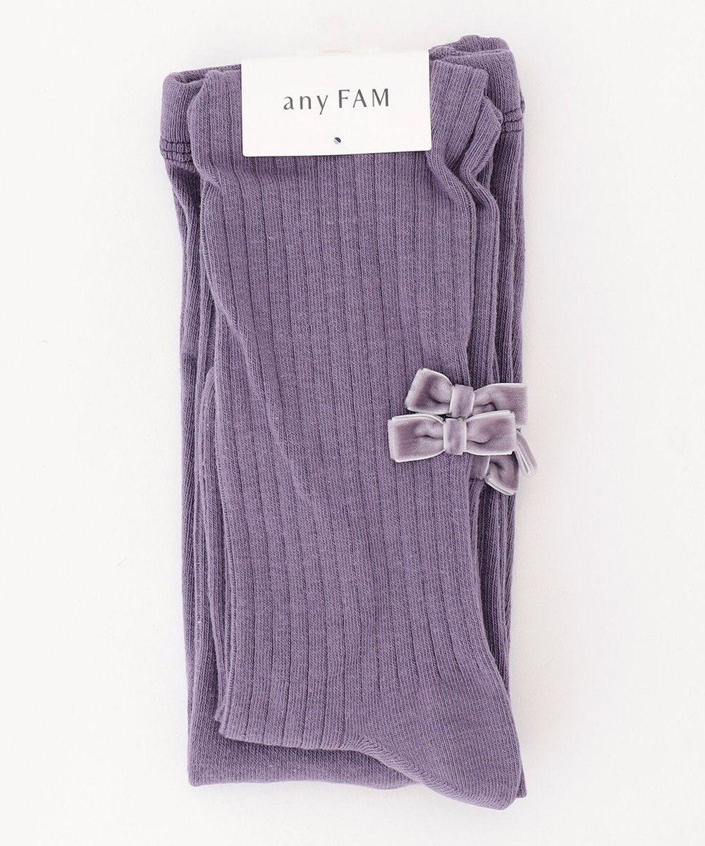 ANY KIDS タイツ（リブ×リボン） 