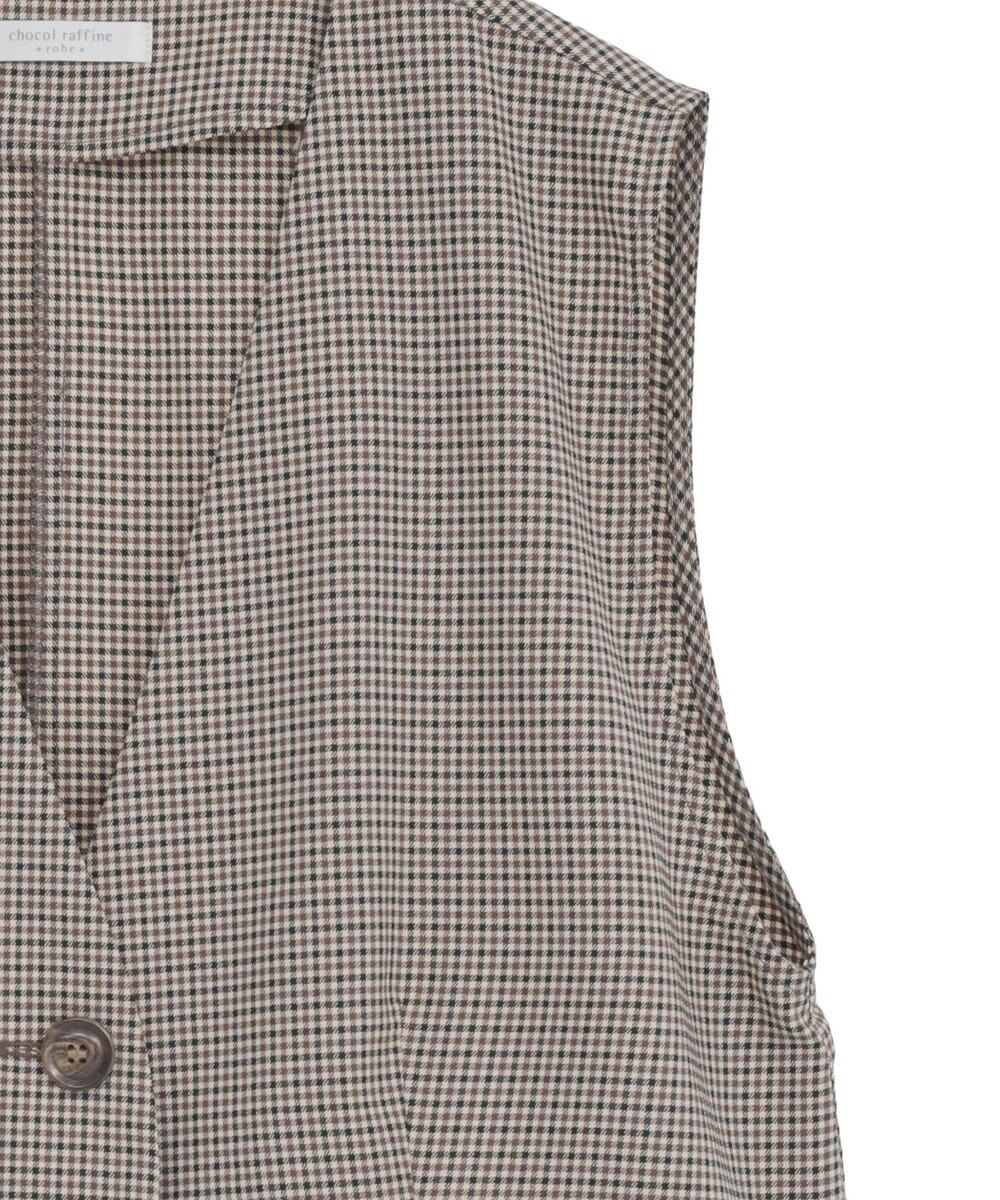 Green Parks ノースリーブチェックジレ 