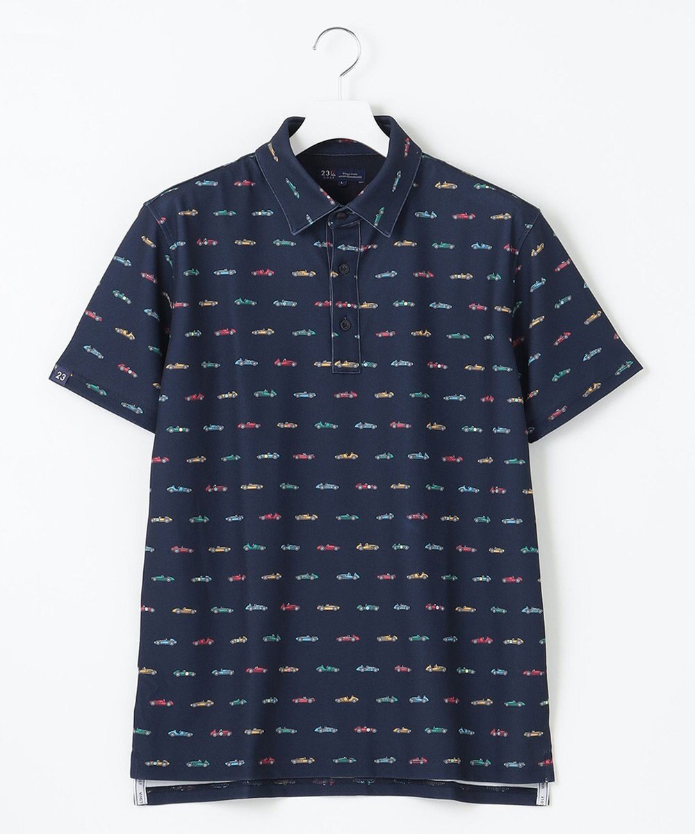 23区GOLF 【MEN】レーシングカープリント 半袖ポロシャツ 