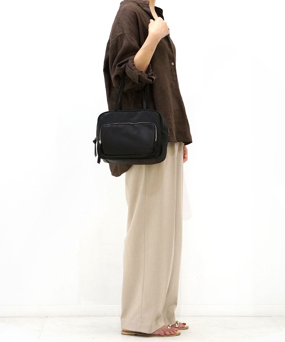 FOLNA RD ソフトレザーフロントポケットボストンバッグ 