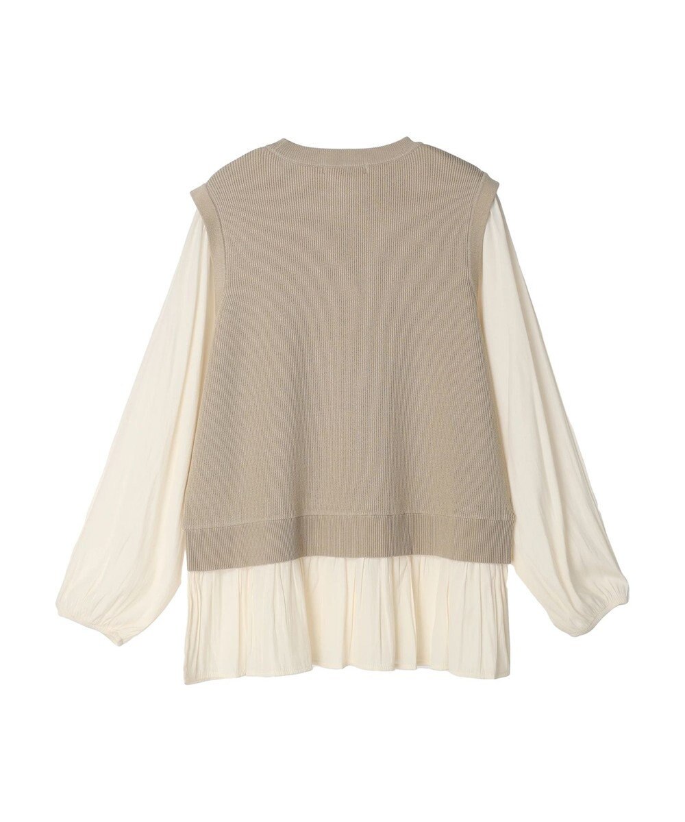 Green Parks とろみ布帛ドッキングニットチュニック 