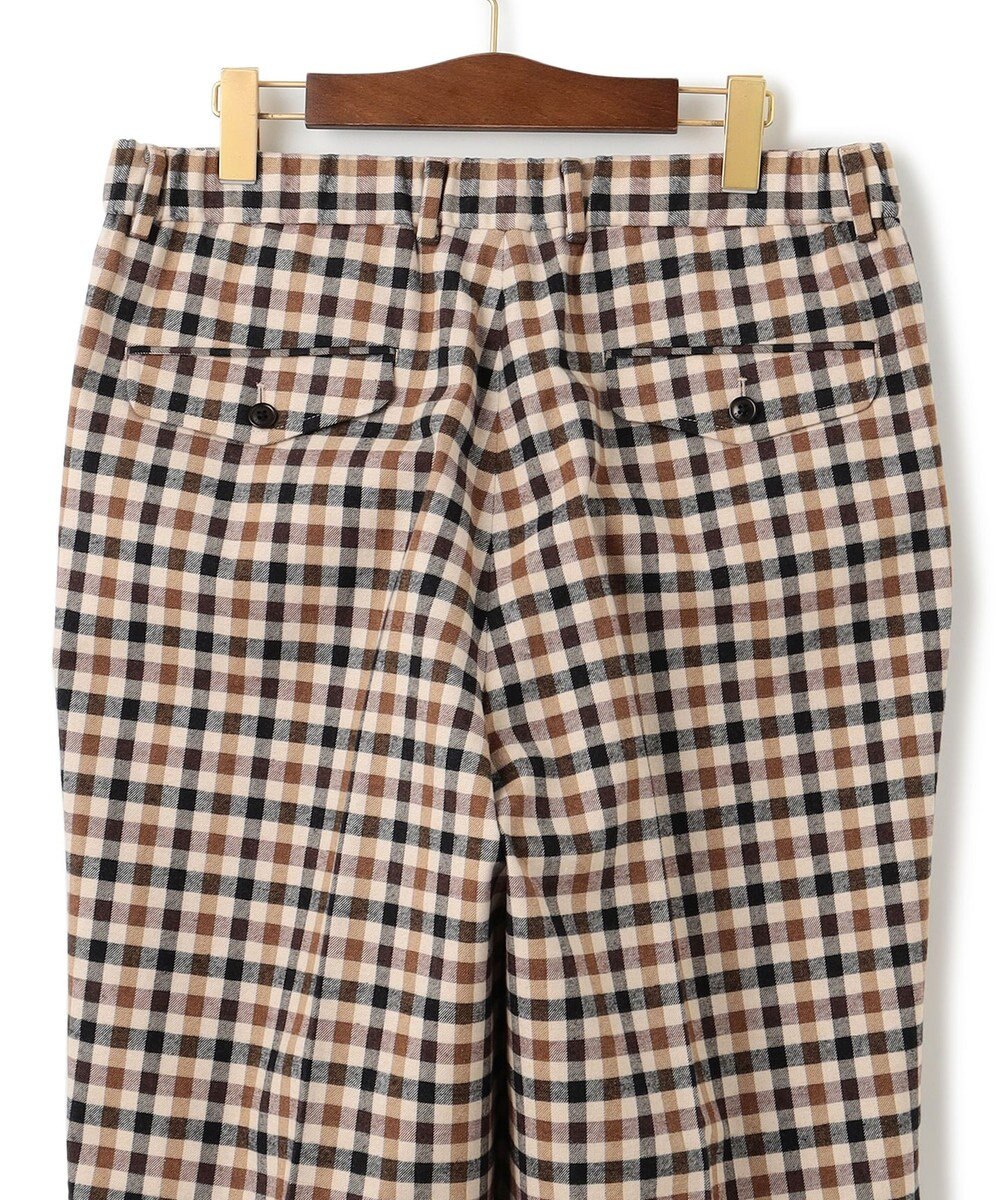 J.PRESS MEN カシミヤタッチワイド イージーチェックパンツ 