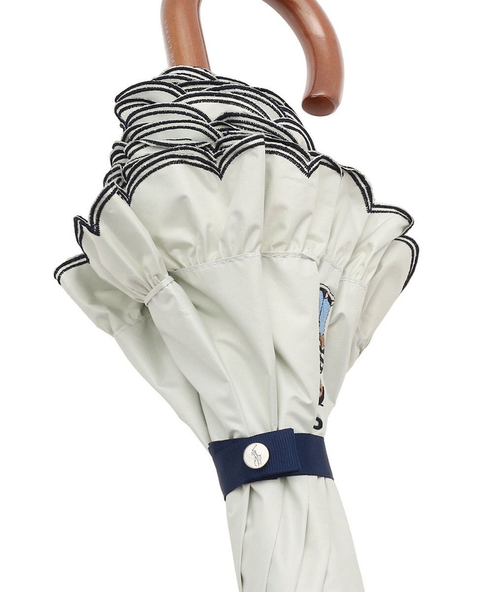 MOONBAT POLO RALPH LAUREN【WEB限定】晴雨兼用日傘 長傘 ワンポイントベア刺繍 フリル 一級遮光 遮熱 UV 