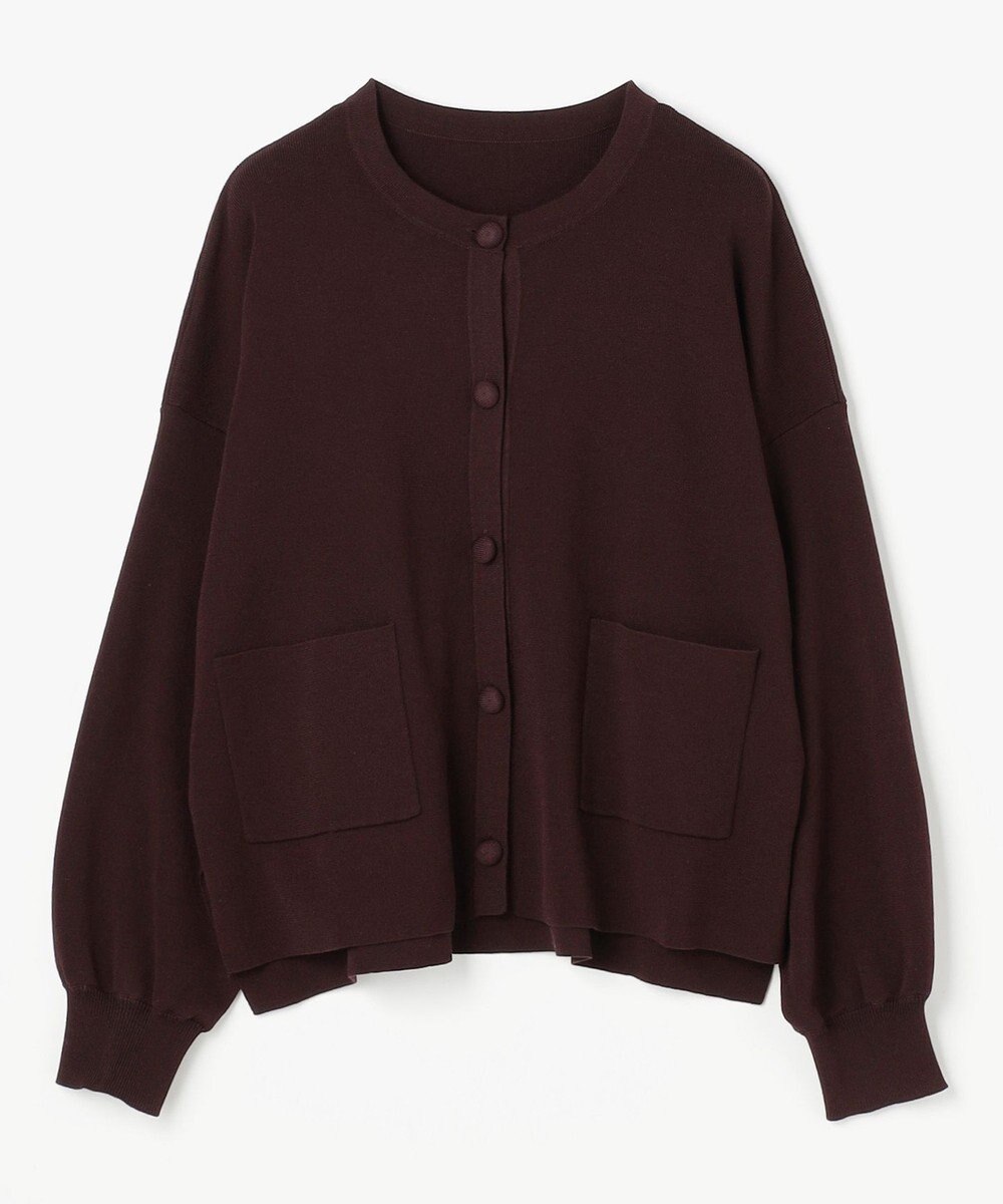 ANY スウェットライクニットカーディガン 