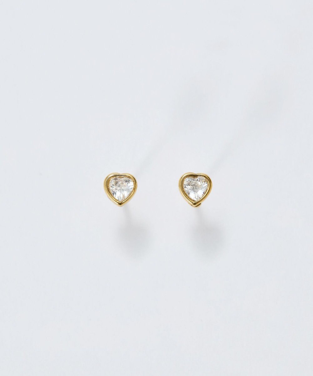 Phoebe 【金属アレルギー対応】ジュエルハートピアス　ゴールド/サージカルステンレス 