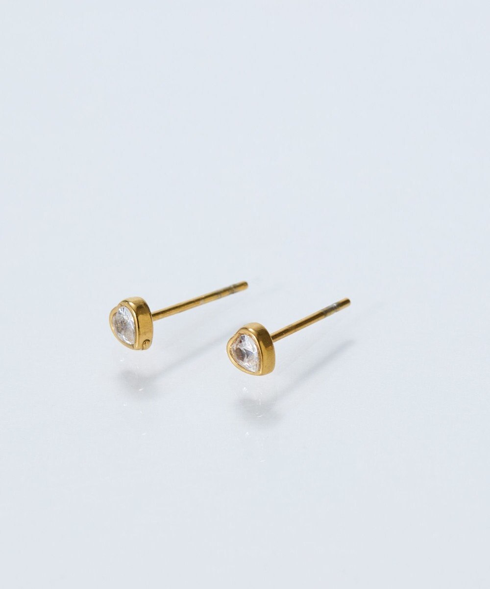 Phoebe 【金属アレルギー対応】ジュエルハートピアス　ゴールド/サージカルステンレス 