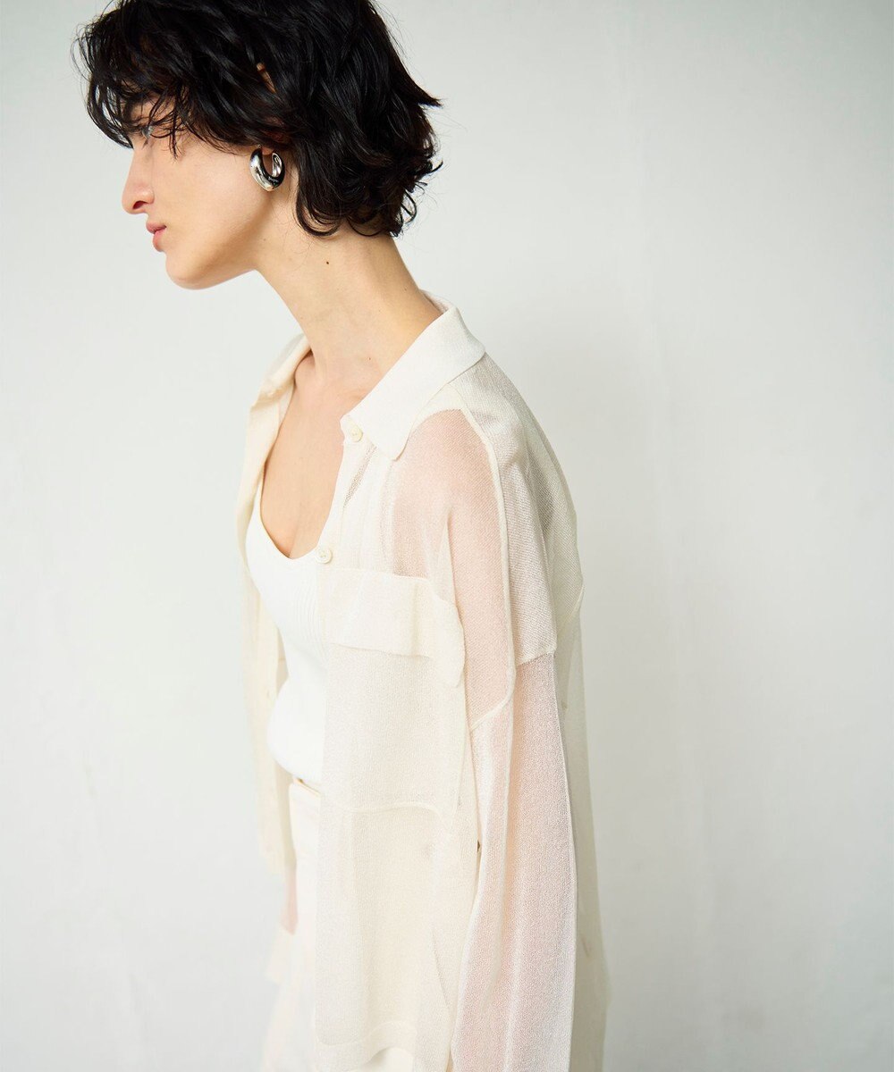 GRACE CONTINENTAL ニットシアーシャツ 