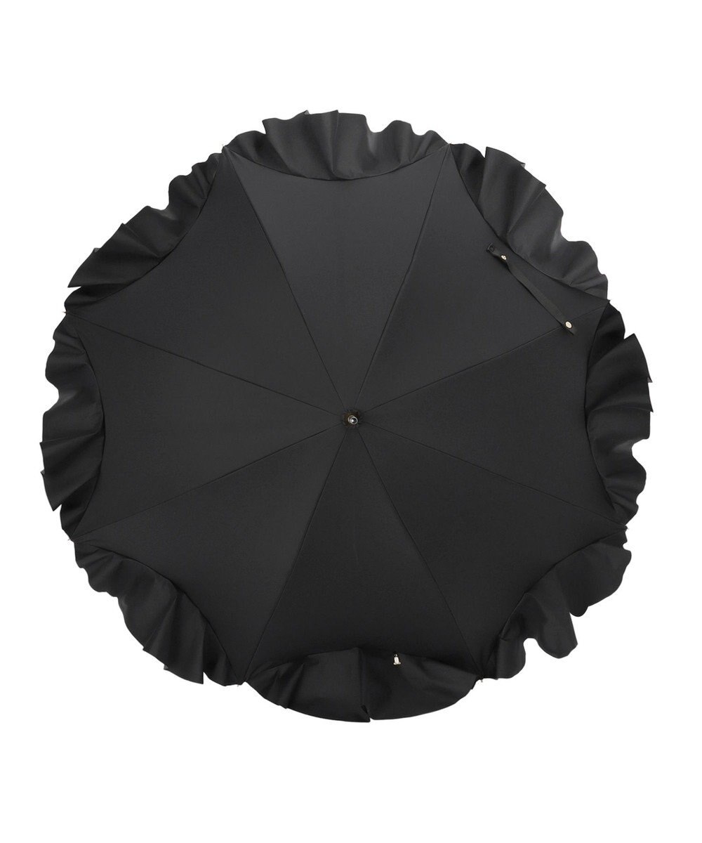 MOONBAT 【雑誌掲載 美人百花6月号】ランバン オン ブルー 晴雨兼用日傘 長傘 フレアフリル＆チャーム 遮光 遮熱 UV 