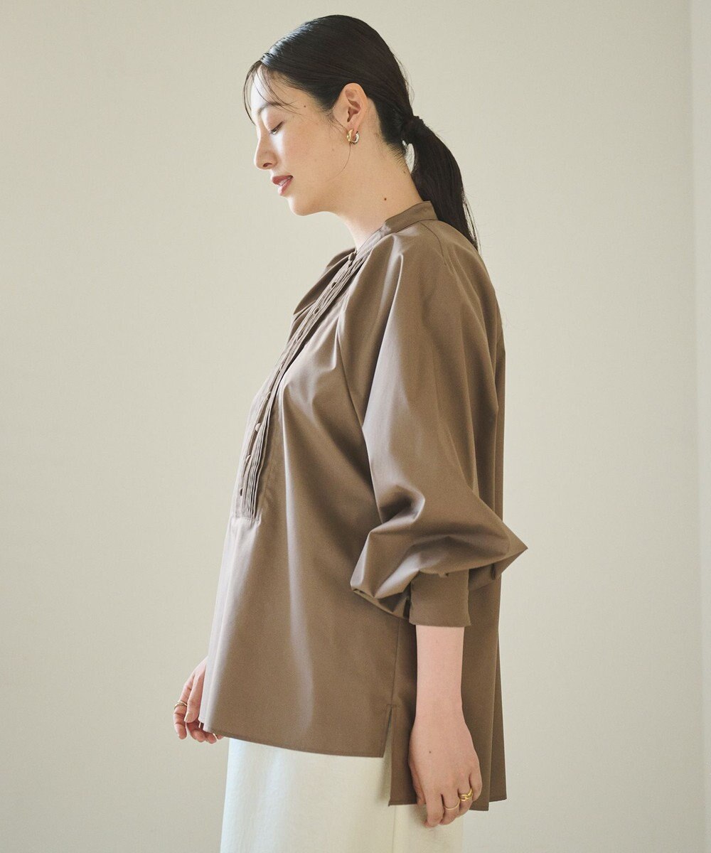 #Newans 【アイロンいらず】ロングピンタックブラウス 