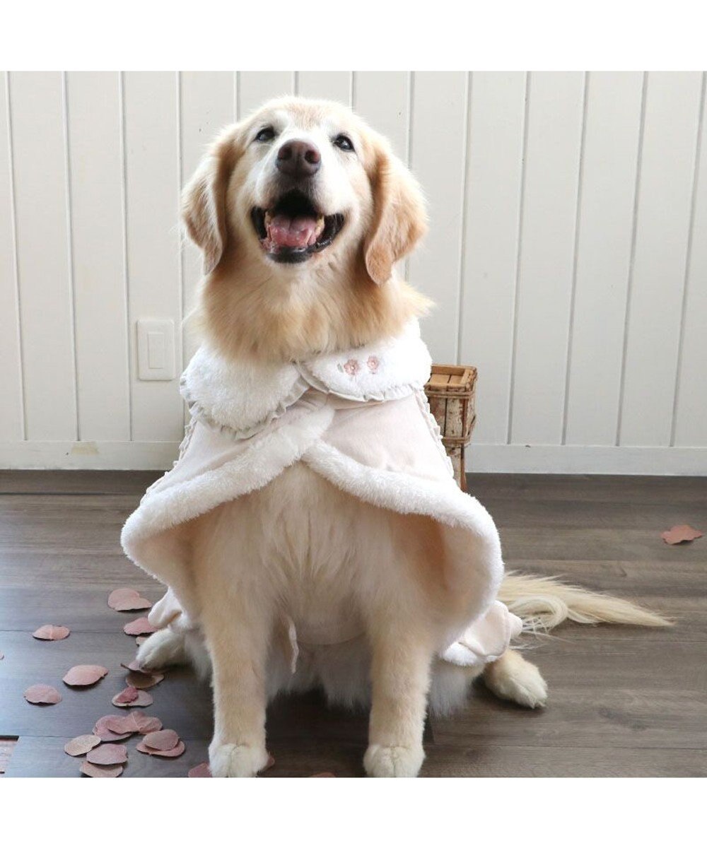 PET PARADISE ペットパラダイス フリルポンチョ 《ホワイト》  中型犬 大型犬 