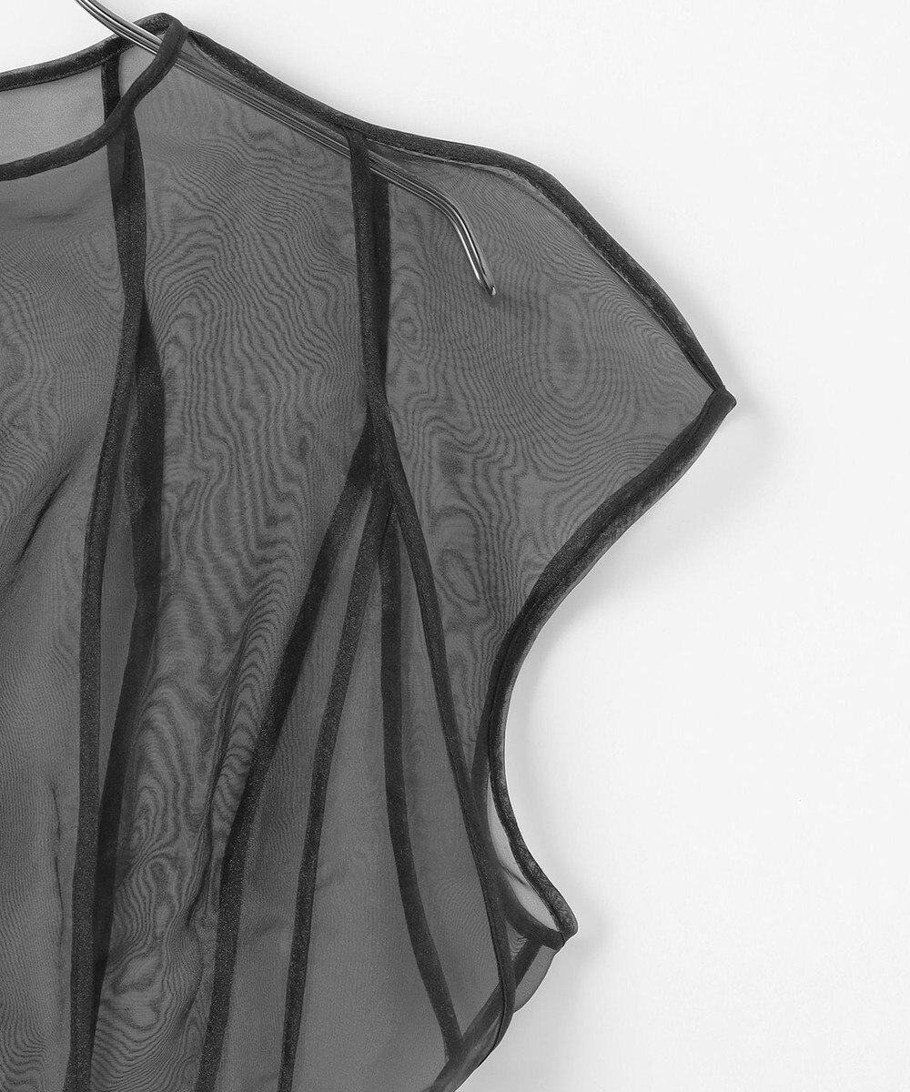 #Newans オーガンジーパネルブラウス 