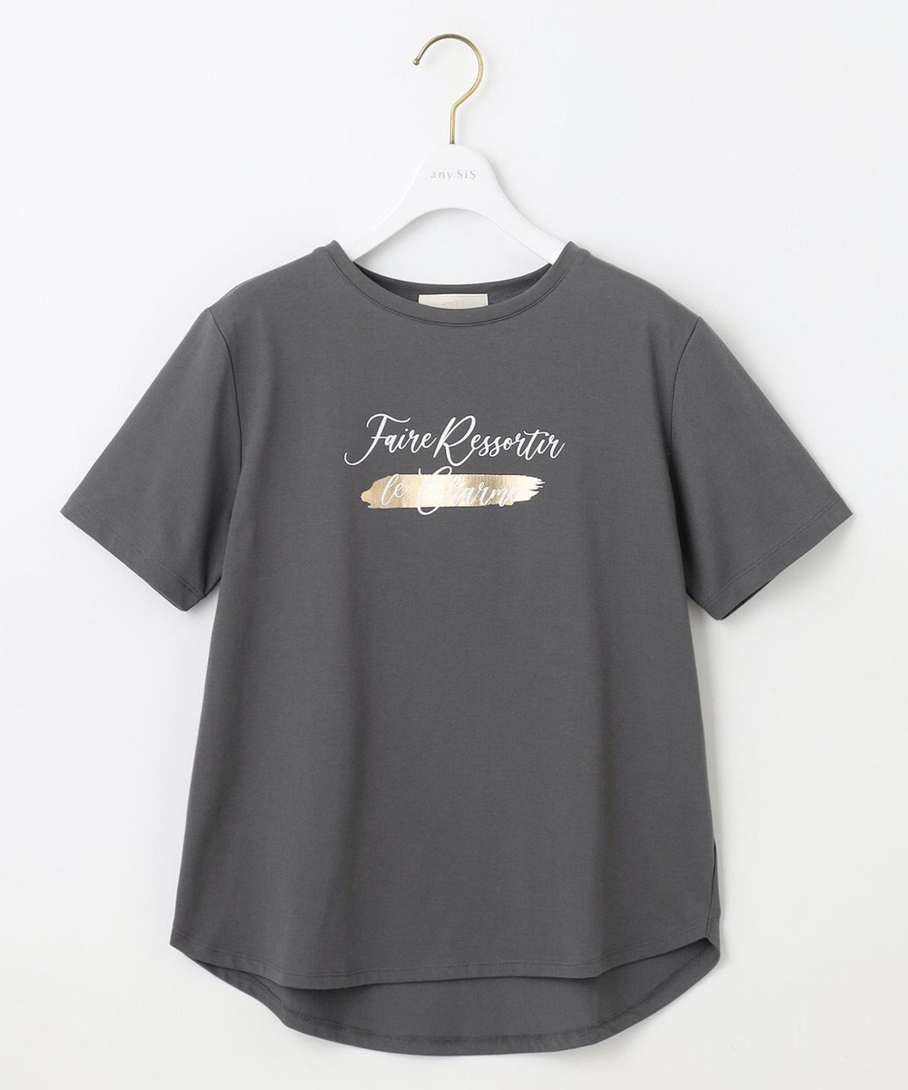 ANY SIS 箔プリントロゴ Tシャツ 