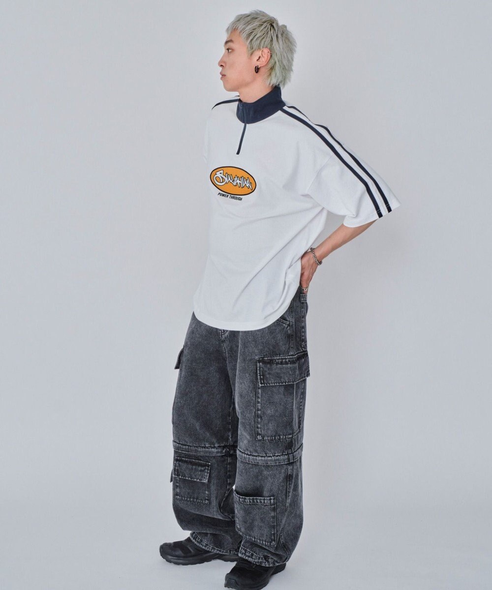 WEGO 【ユニセックス着用ITEM/MLサイズ展開】ヘビーウェイトハーフジップT（SS） 