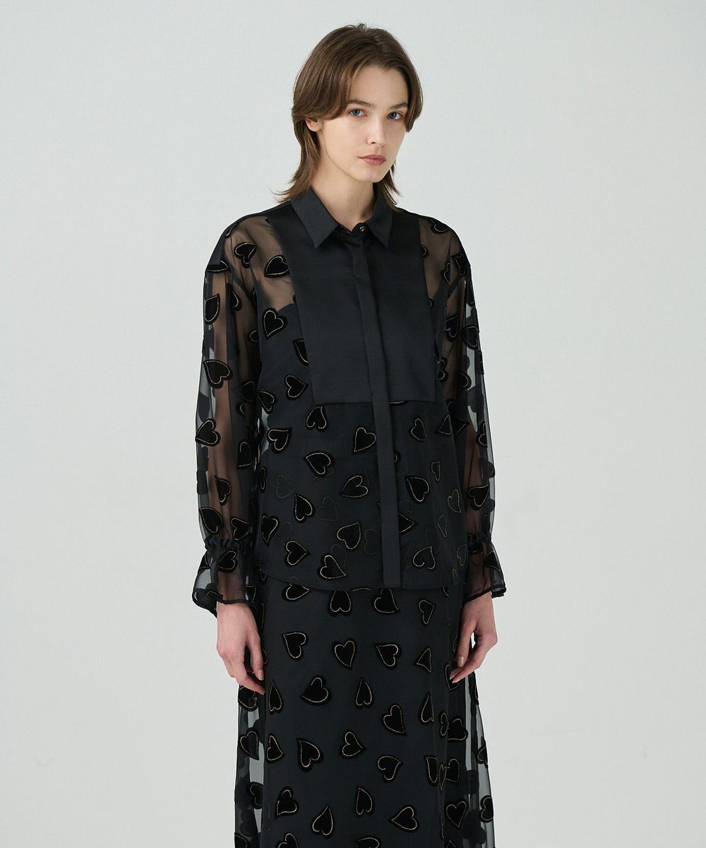 GRACE CONTINENTAL ハートオパールコンビシャツ 