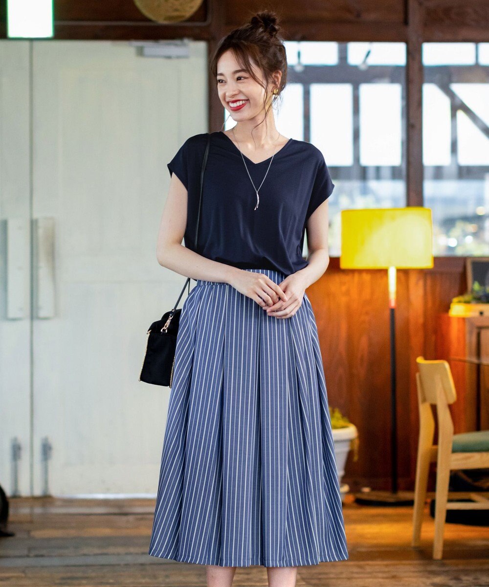 Tiaclasse 【日本製】大人上品なフラットカーブバーネックレス 