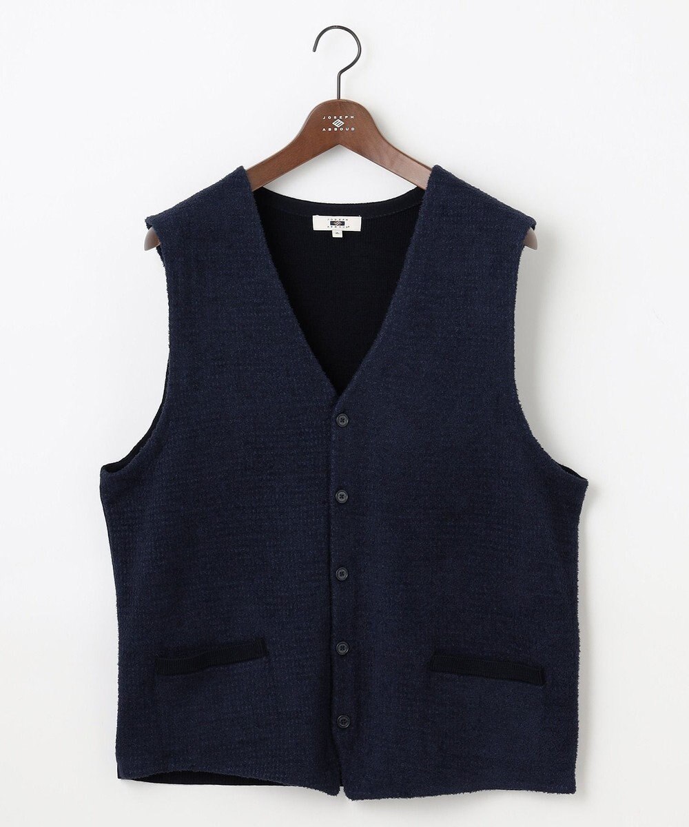 JOSEPH ABBOUD 【キングサイズ・イタリア糸使用/洗える】メリノブレンドモール ニット ベスト 