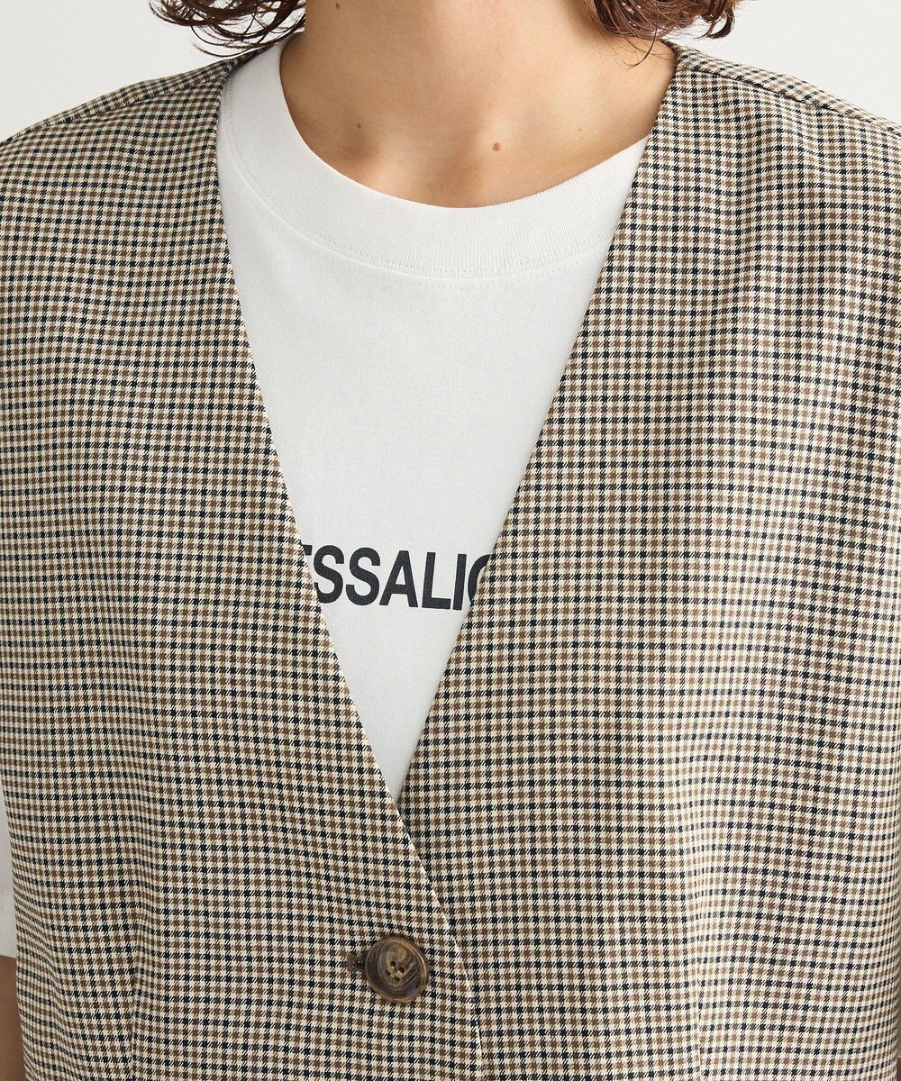 Green Parks ノースリーブチェックジレ 