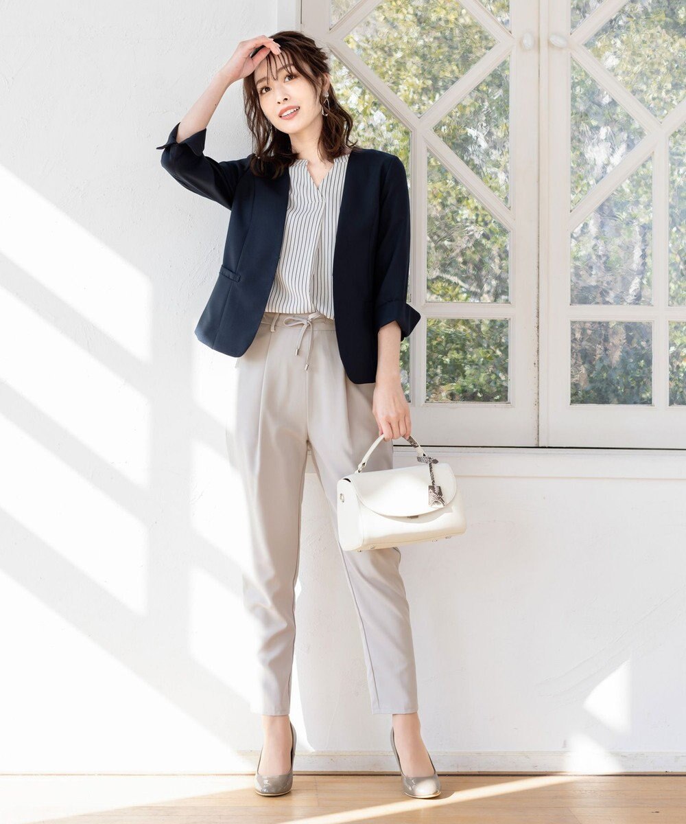 Tiaclasse 【洗える】幅広く活躍が期待できるドロストパンツ 