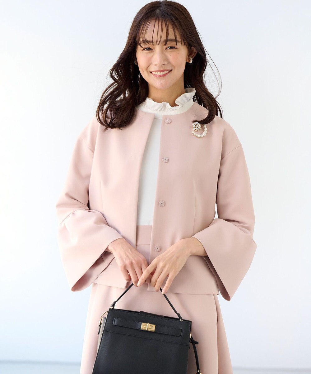 組曲 S 【KUMIKYOKU NAVY】コンフォータブルドレープ フレアスリーブジャケット 