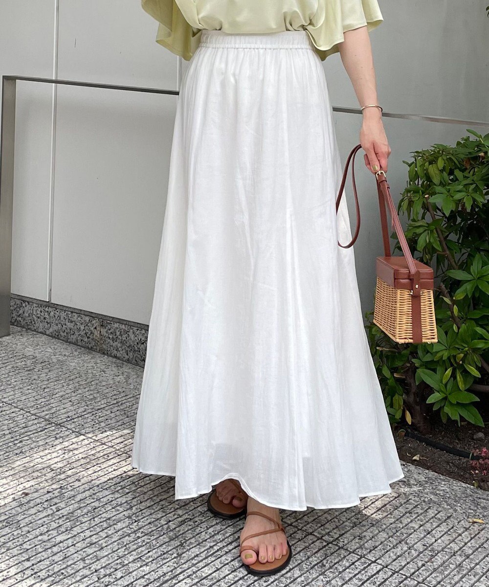UNFILO 【イージーケア】コットンシフォンスカート 