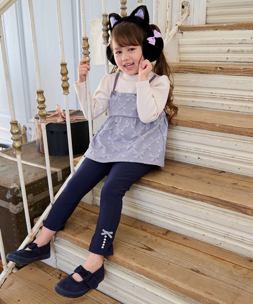 ANY KIDS 総柄リボンドッキングチュニック 