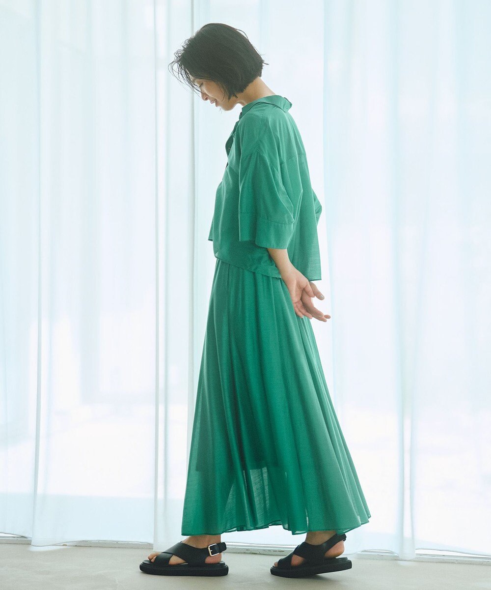 UNFILO ライトシアー クロップドシャツ 