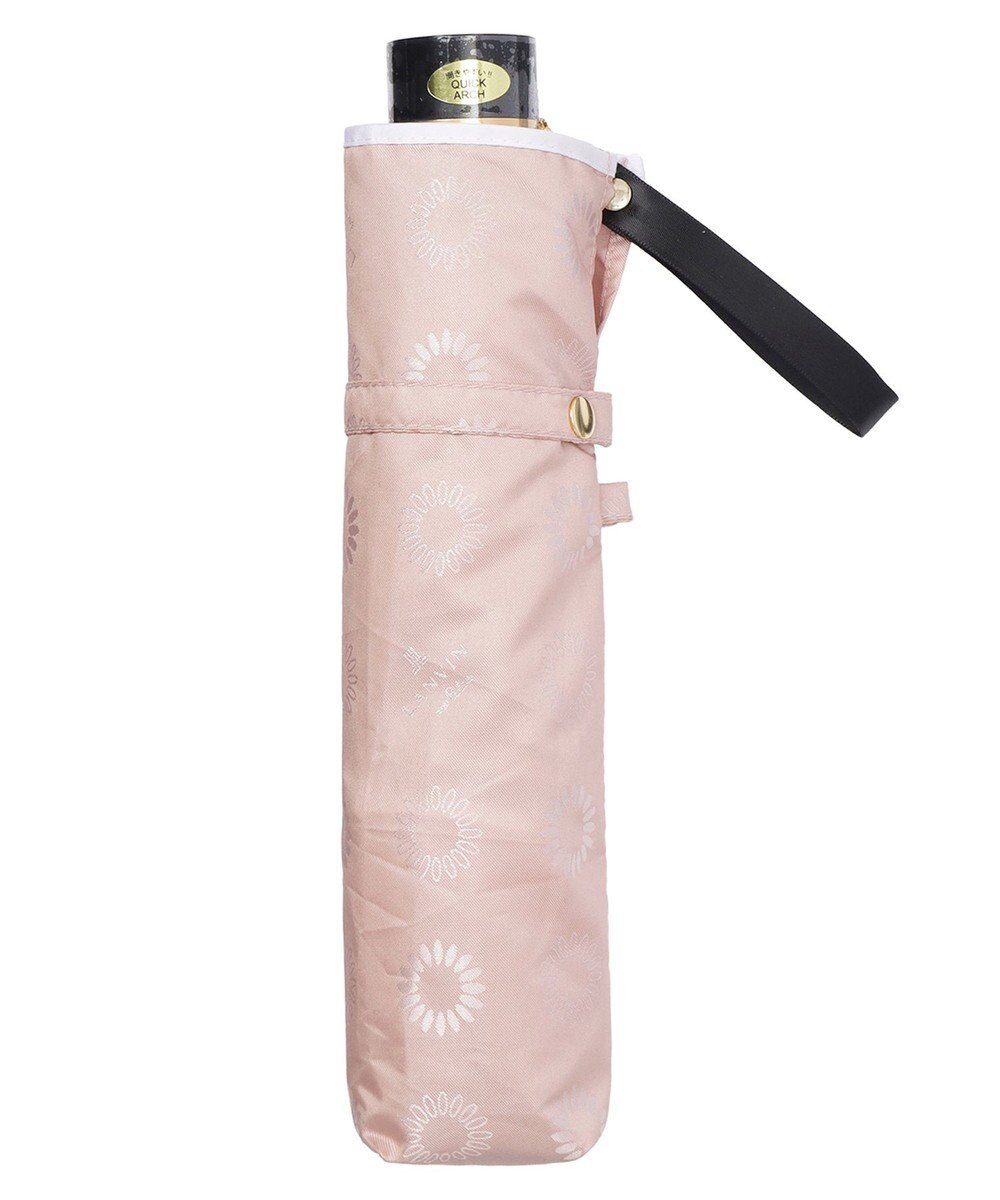 MOONBAT LANVIN en Bleu 折りたたみ傘 ジャカード×パイピング 簡単開閉 大きめ55cm 