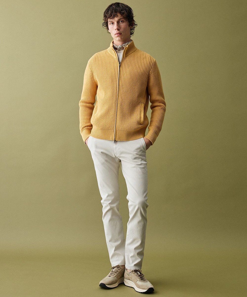 JOSEPH ABBOUD 【3シーズン活躍する綿ブレンド】コットンアクリルバルキー ジップニット ブルゾン 