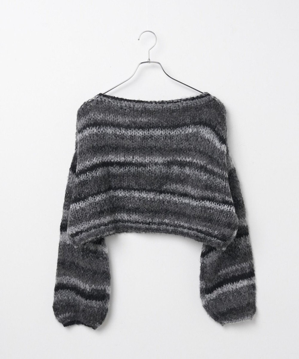 WEGO 段染めボーダーモヘアライクニット 