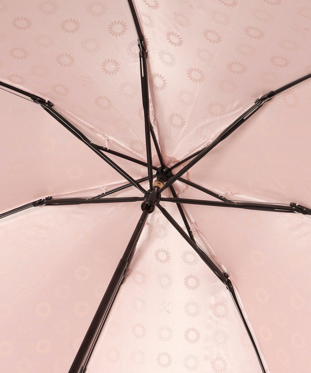 MOONBAT LANVIN en Bleu 折りたたみ傘 ジャカード×パイピング 簡単開閉 大きめ55cm 