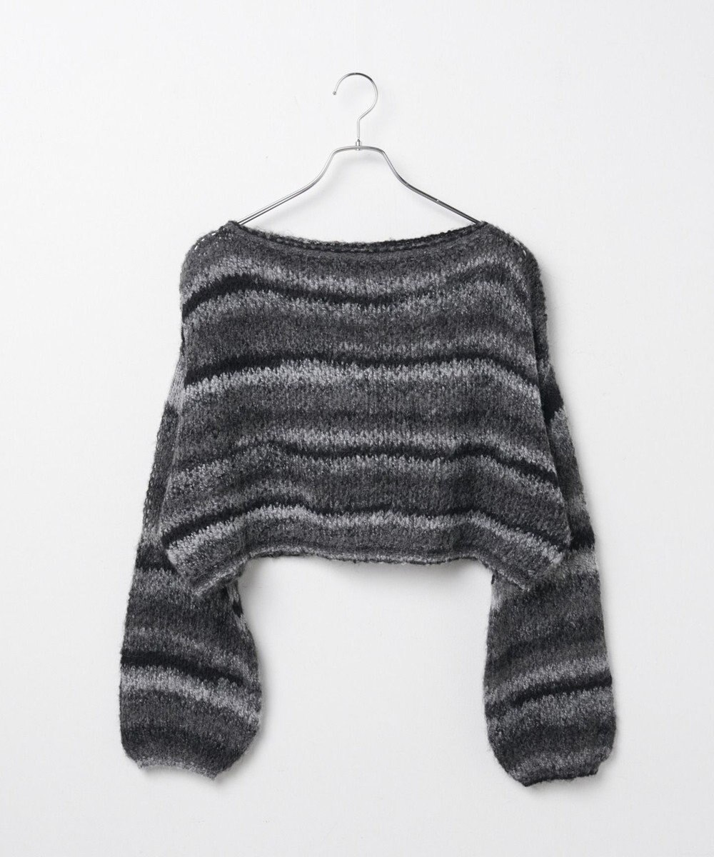 WEGO 段染めボーダーモヘアライクニット 