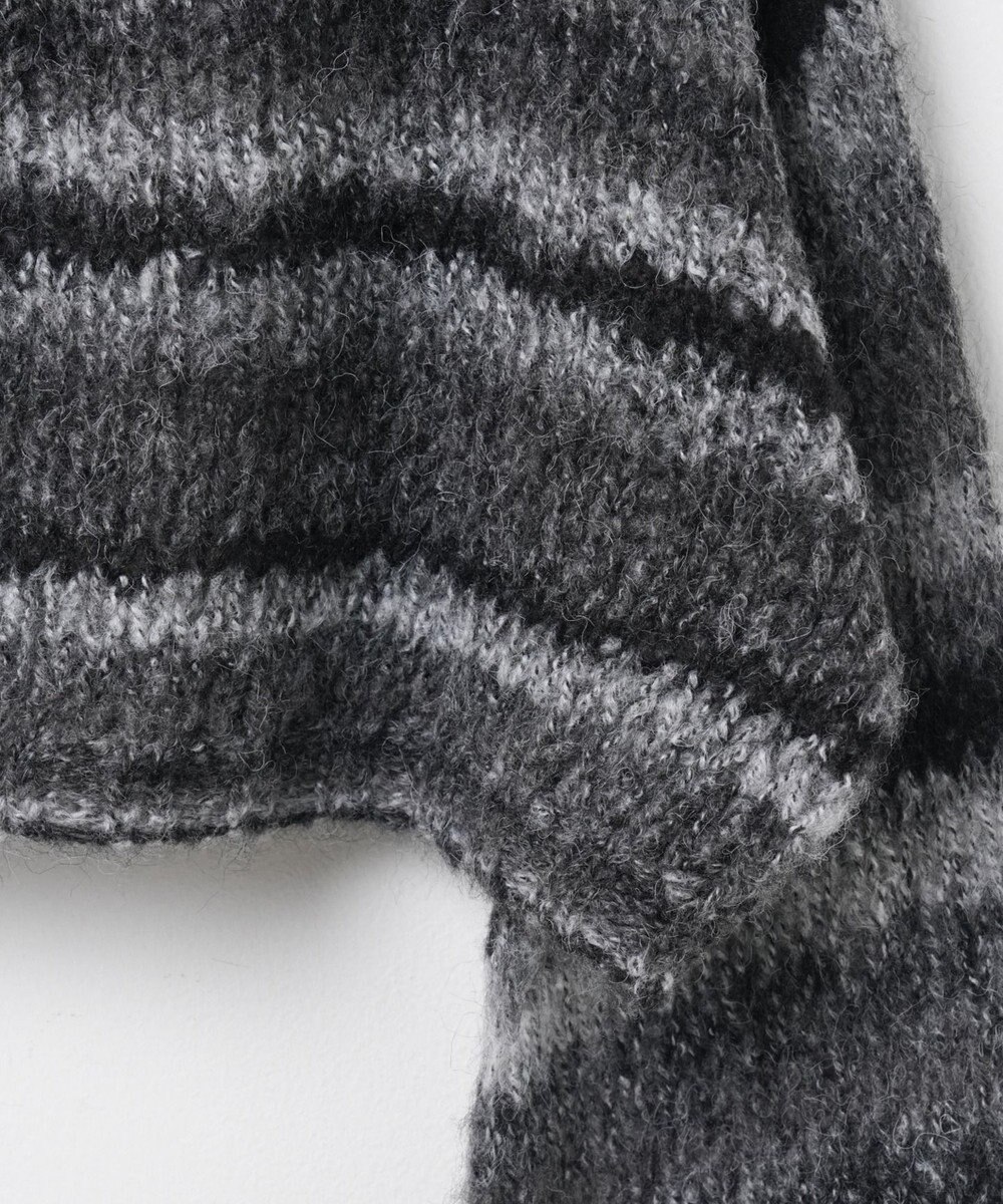 WEGO 段染めボーダーモヘアライクニット 