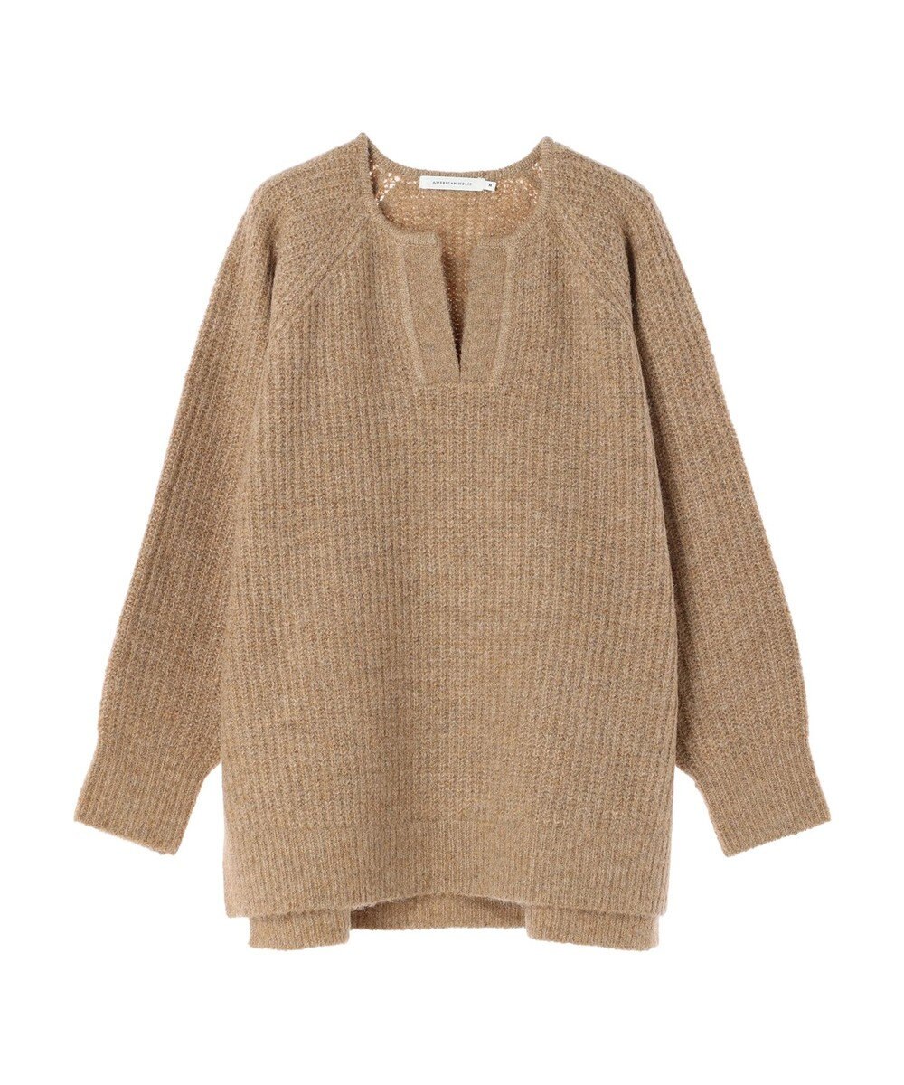 AMERICAN HOLIC ミックスヤーンカフタンニットプルオーバー 
