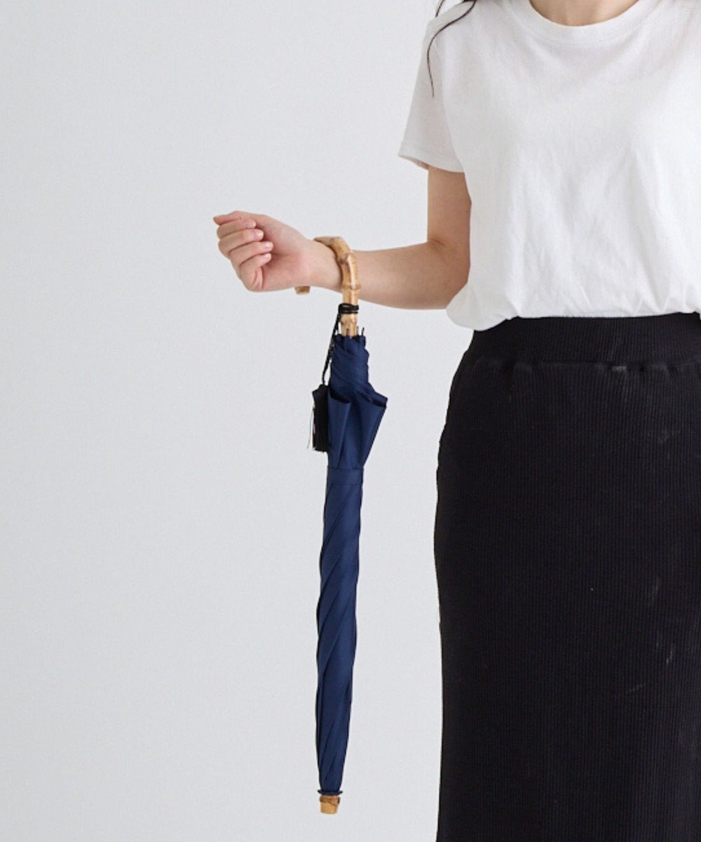 MOONBAT 【WEB限定】LANVIN en Bleu 晴雨兼用 折りたたみ傘 長傘(2WAY) プレーン×ロゴ刺繍 一級遮光 遮熱 UV 