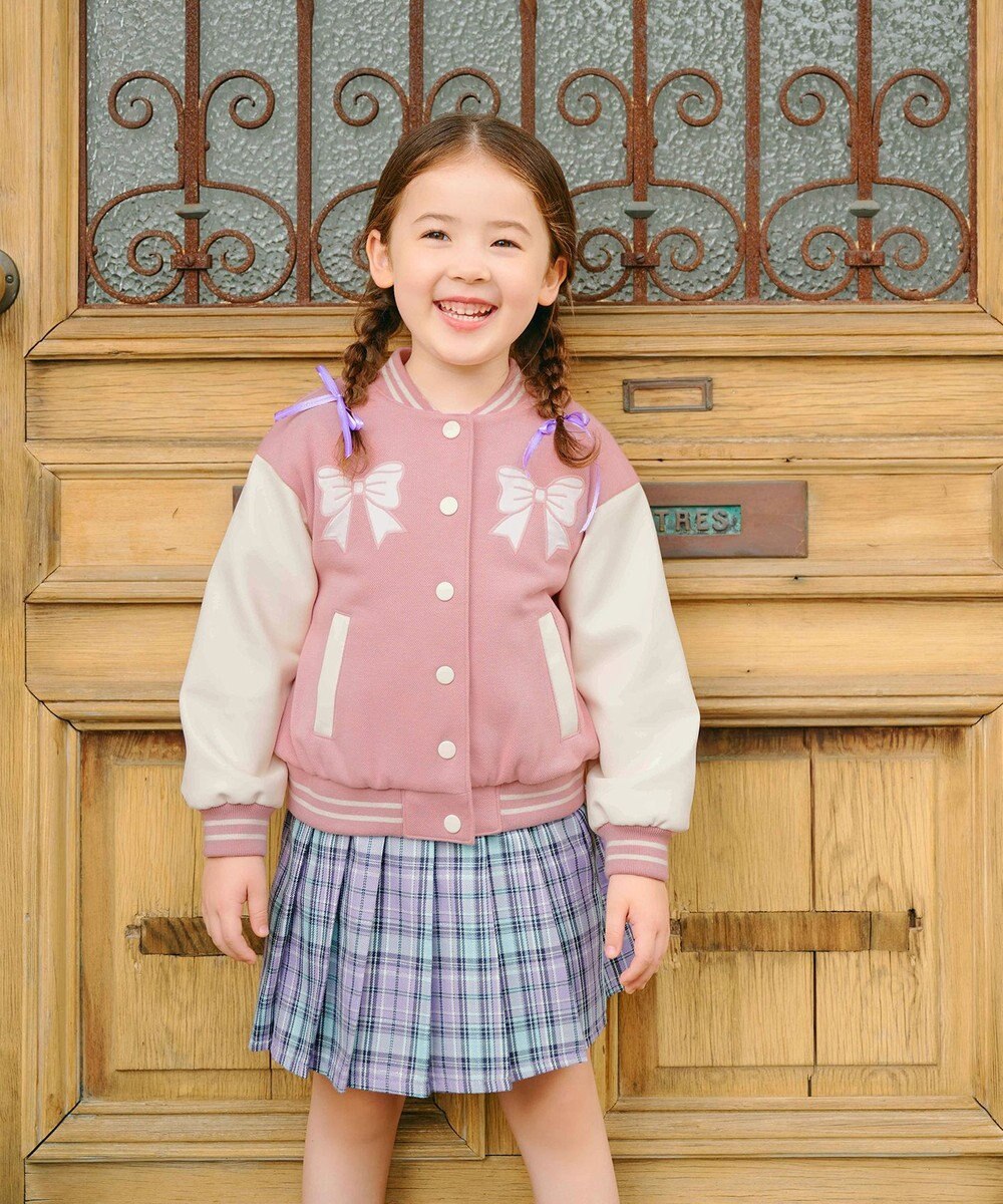 ANY KIDS ラメチェックプリーツスカパン 