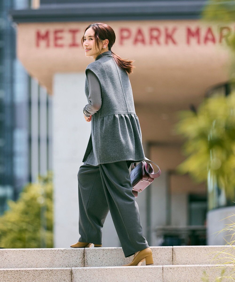 #Newans バックペプラムダブルフェイスジレ 