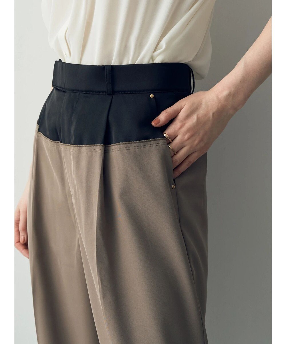 YECCA VECCA サテン切替ストレートパンツ 