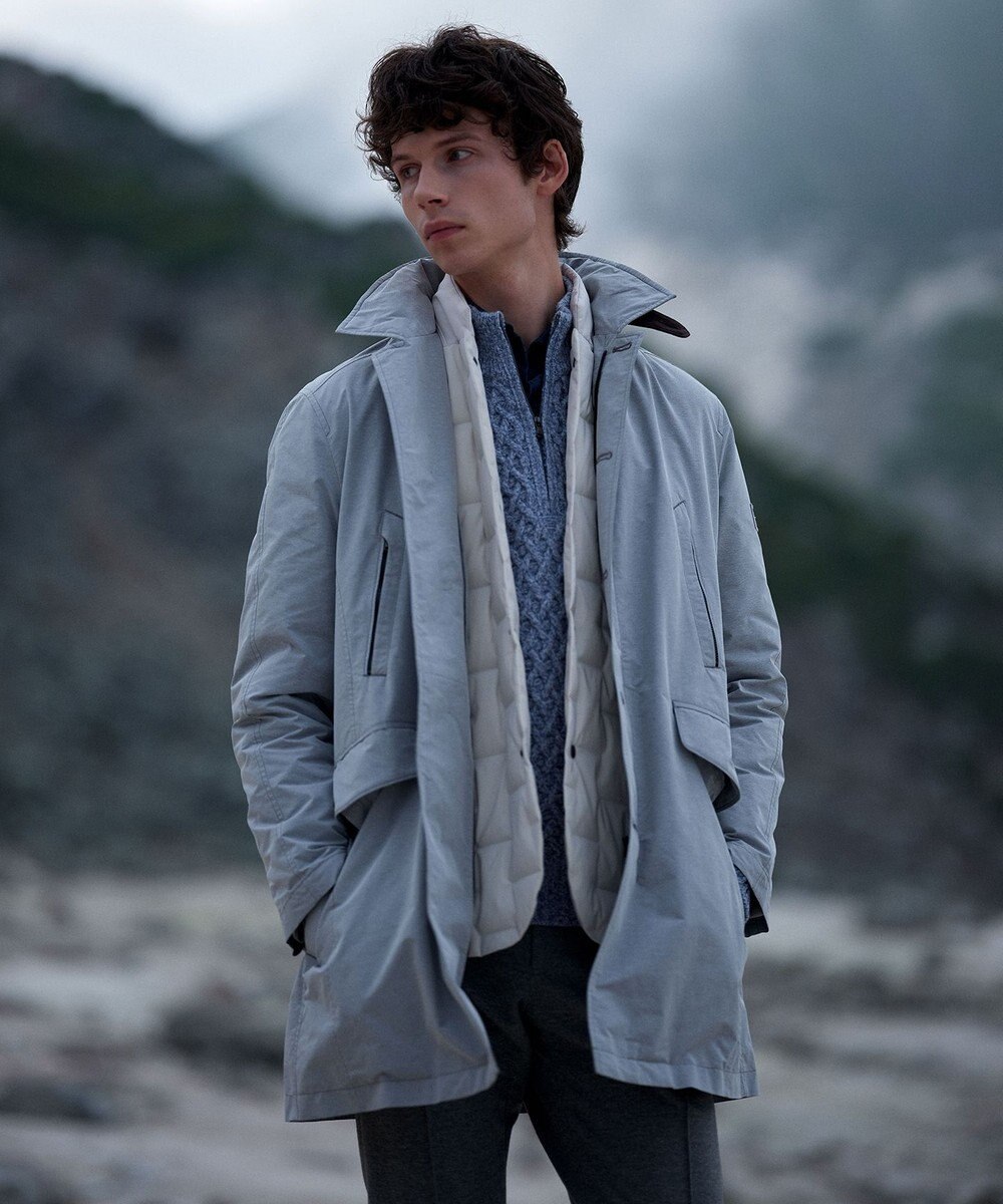 JOSEPH ABBOUD 【イタリア糸使用/軽く暖かい/多色展開】 ラムウールケーブル柄ハーフZIPプルオーバー 