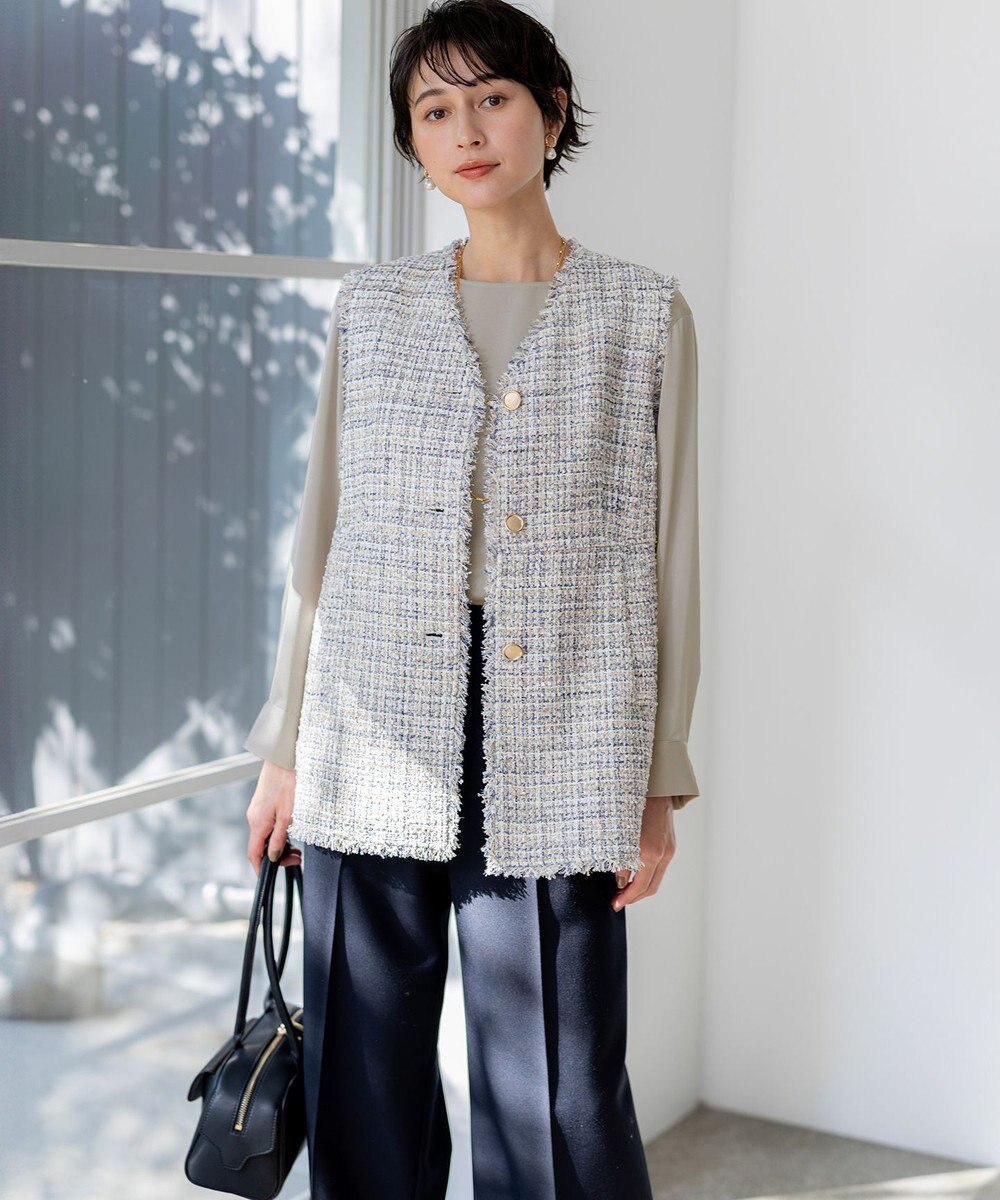 23区 【先行予約】GIOLICAツイード フォルム ジレ 