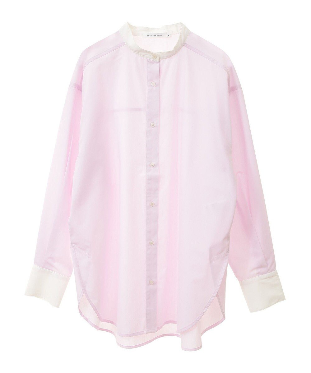 AMERICAN HOLIC イージーケアバンドカラーロングシャツ 