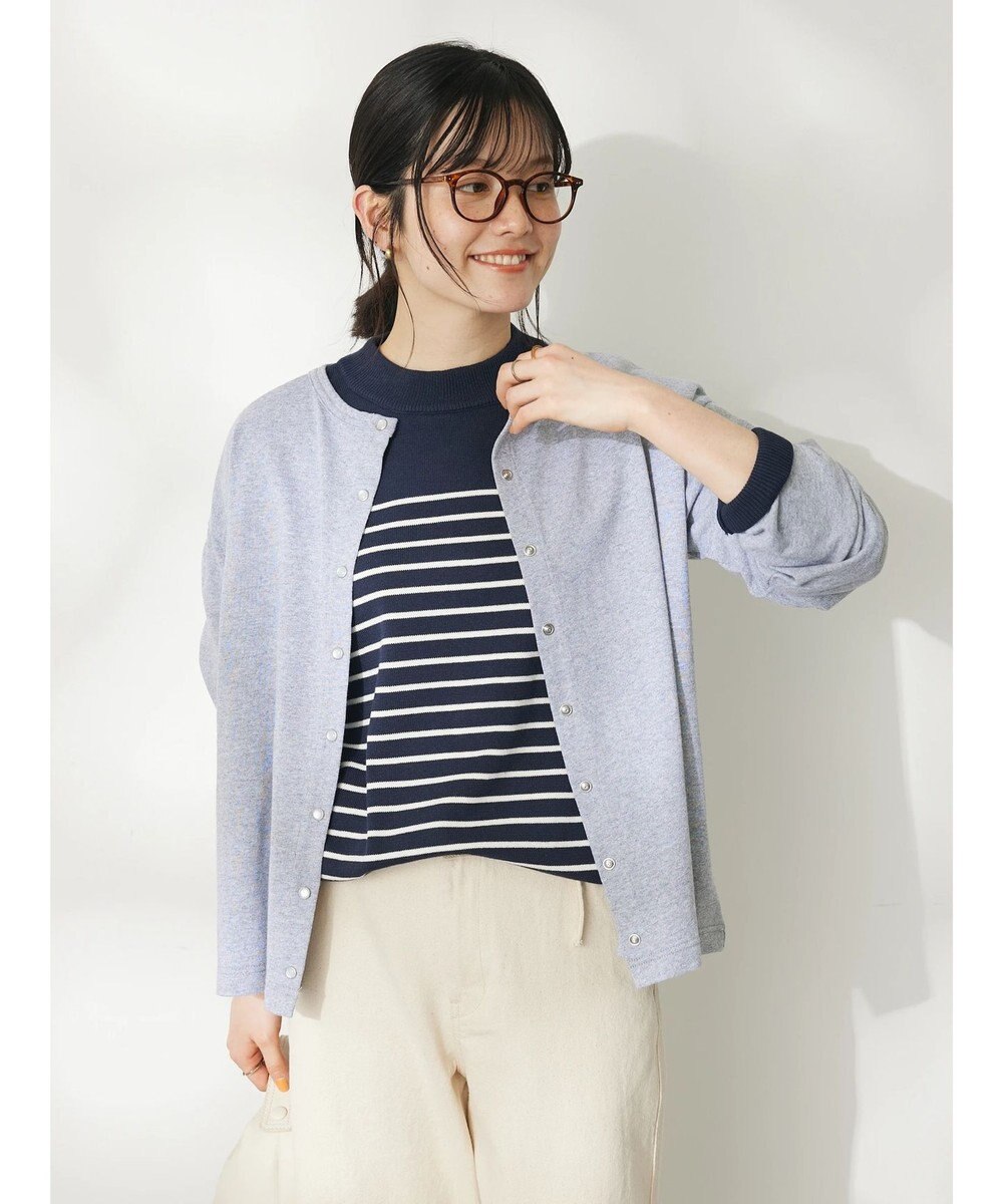 CRAFT STANDARD BOUTIQUE ウ゛ィンテージ風天竺　パール釦クルーカーデＬ／Ｓ 