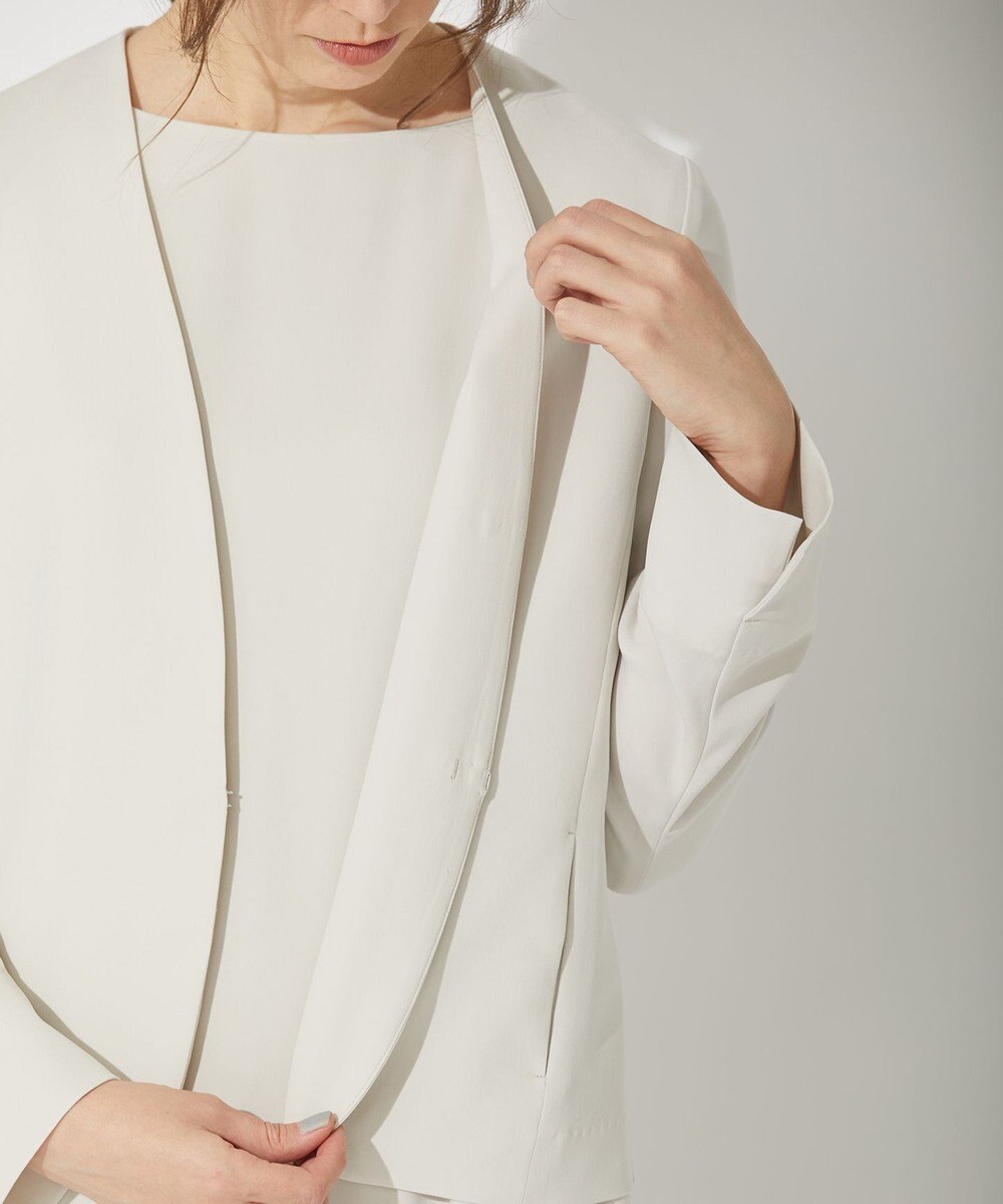 自由区 【セットアップ可】ダブルクロス ノーカラージャケット 