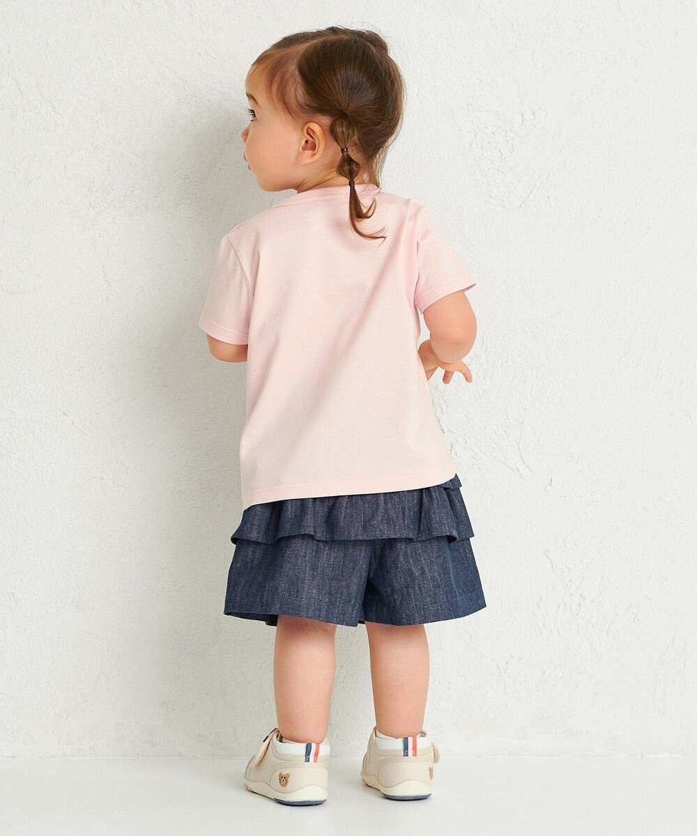 MIKI HOUSE HOT BISCUITS 【80-120cm】 先染めデニム バックフリル キュロットパンツ 