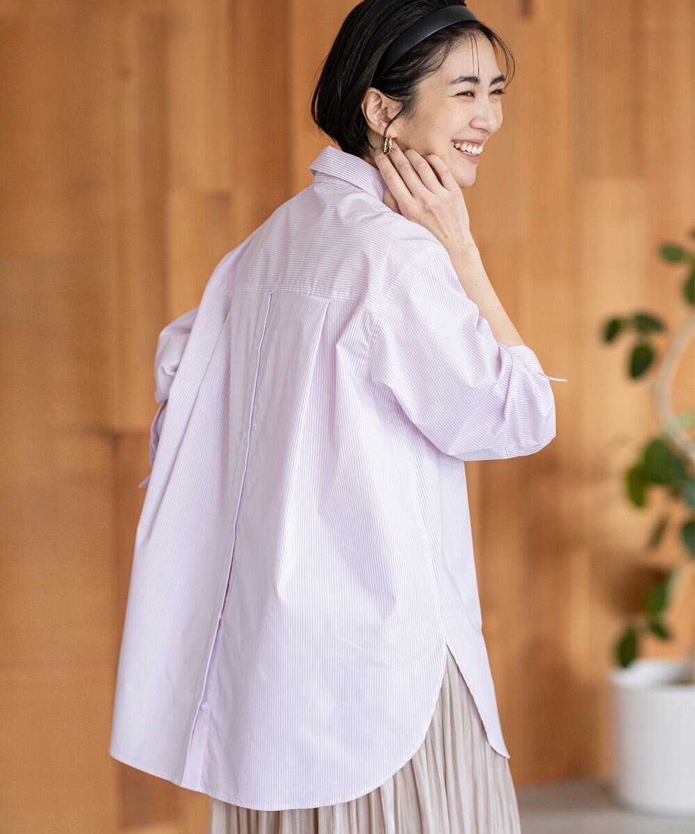 ANY 【洗濯機可能/接触冷感/UVケア】カラーストライプシャツ 