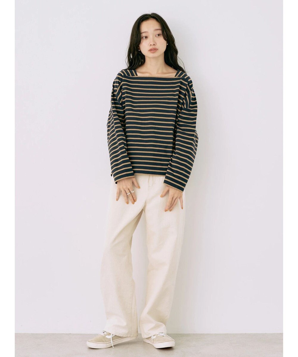 earth music&ecology スクエアボーダープルオーバー 