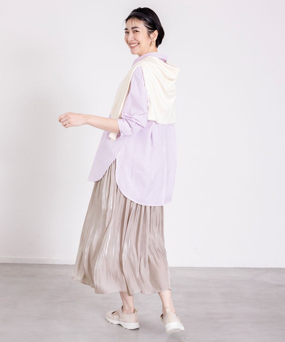 ANY 【洗濯機可能/接触冷感/UVケア】カラーストライプシャツ 