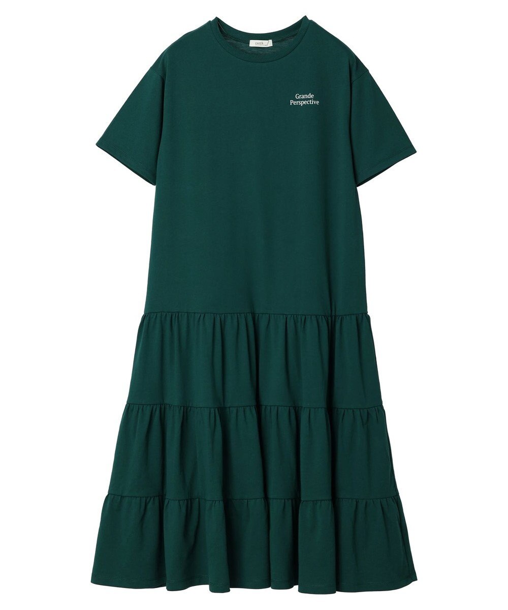 earth music&ecology バックロゴティアードワンピース 