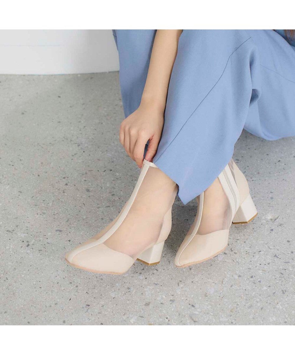 MODE ET JACOMO <noyau>ブロックヒールチュールブーツ 